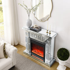 W 46" X D 12.6 X H 41 " Acrylic diamond mirror fireplace cabinet, TV fireplace cabinet
