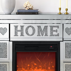 W 46" X D 12.6 X H 41 " Acrylic diamond mirror fireplace cabinet, TV fireplace cabinet