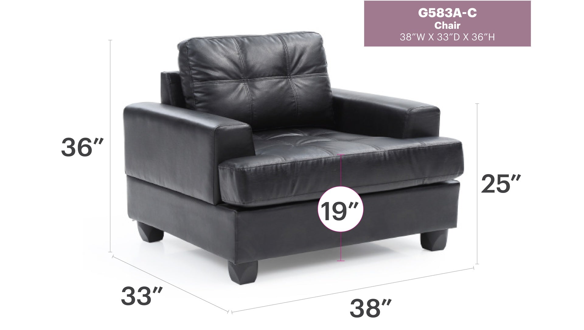 Elegant Black Saddle Arm Chair