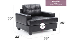 Elegant Black Saddle Arm Chair