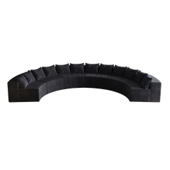 Corduroy curved sectional Foam sofa with 12 pillows,Curved Symmetrical Modular Semi Circular Sofa Sectional for bedroom, living room, office for leisure or nap, reading room, and lobby(six modules)