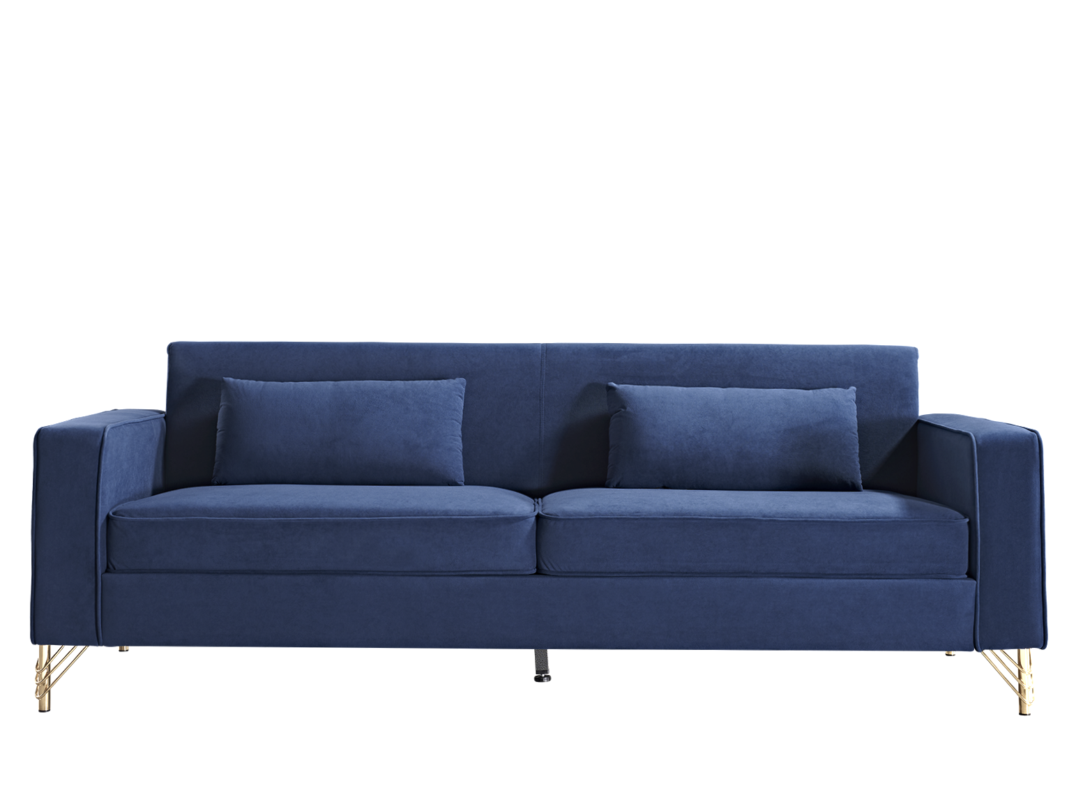 Aesthetic 85.8" Velvet Sofas for Living Room, 3 Seater Couch with Classic Modern Appeal and Luxurious Soft Comfort, Easy to Maintain, Blue