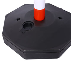 6 Pack Traffic Delineator Post Cones with Fillable Base, Adjustable Plastic Safety Barrier with 5Ft Plastic Chain, Outdoor and Indoor Crowd Control Stanchion for Traffic Control and warning W/R