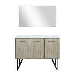 Rustic Acacia Bath Vanity 48 in. W x 20 in. D, Cultured Marble Top and 43 in. Mirror