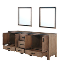 Rustic Barnwood Double Bath Vanity 80 in. W x 22 in. D, and 30 in. Mirrors