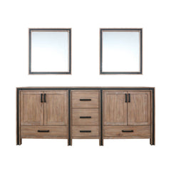 Rustic Barnwood Double Bath Vanity 80 in. W x 22 in. D, and 30 in. Mirrors