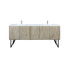 Rustic Acacia Double Bath Vanity 80 in. W x 20 in. D, Cultured Marble Top and Chrome Faucet Set
