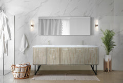 Rustic Acacia Double Bath Vanity 80 in. W x 20 in. D, Cultured Marble Top and Brushed Nickel Faucet Set
