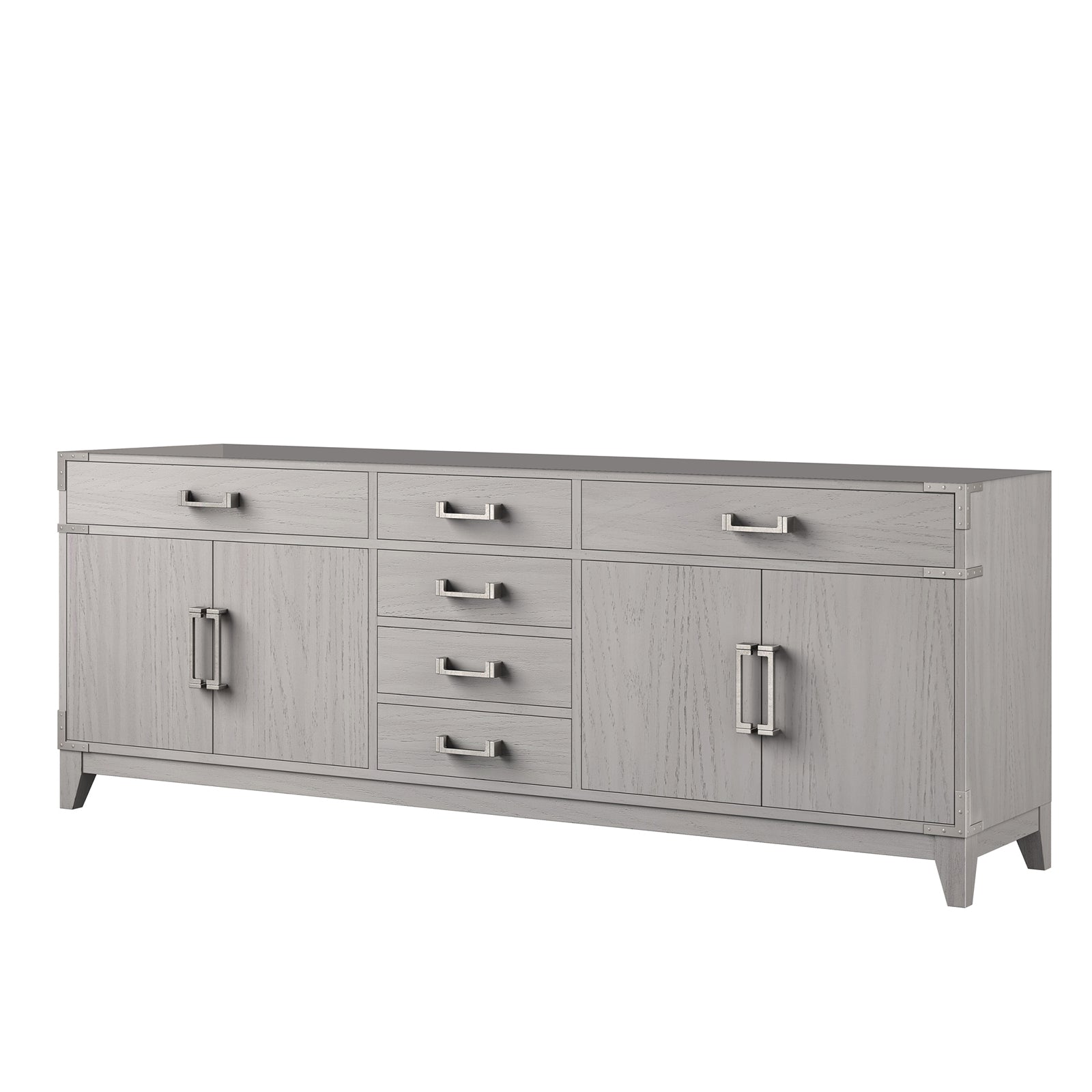 White Oak Double Bath Vanity 84 in. W x 22 in. D