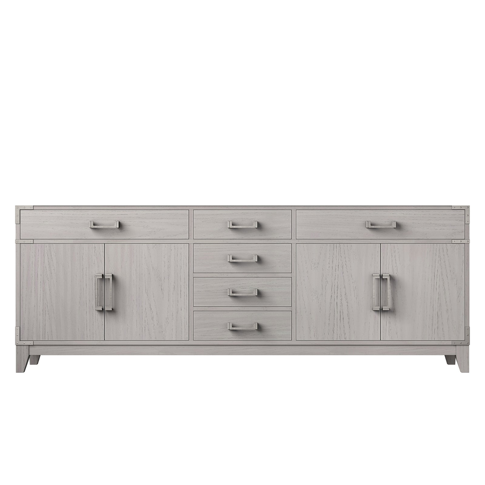 White Oak Double Bath Vanity 84 in. W x 22 in. D