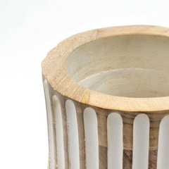 Decorative Handcrafted Accent Wood Vase for Living Room-7X12"