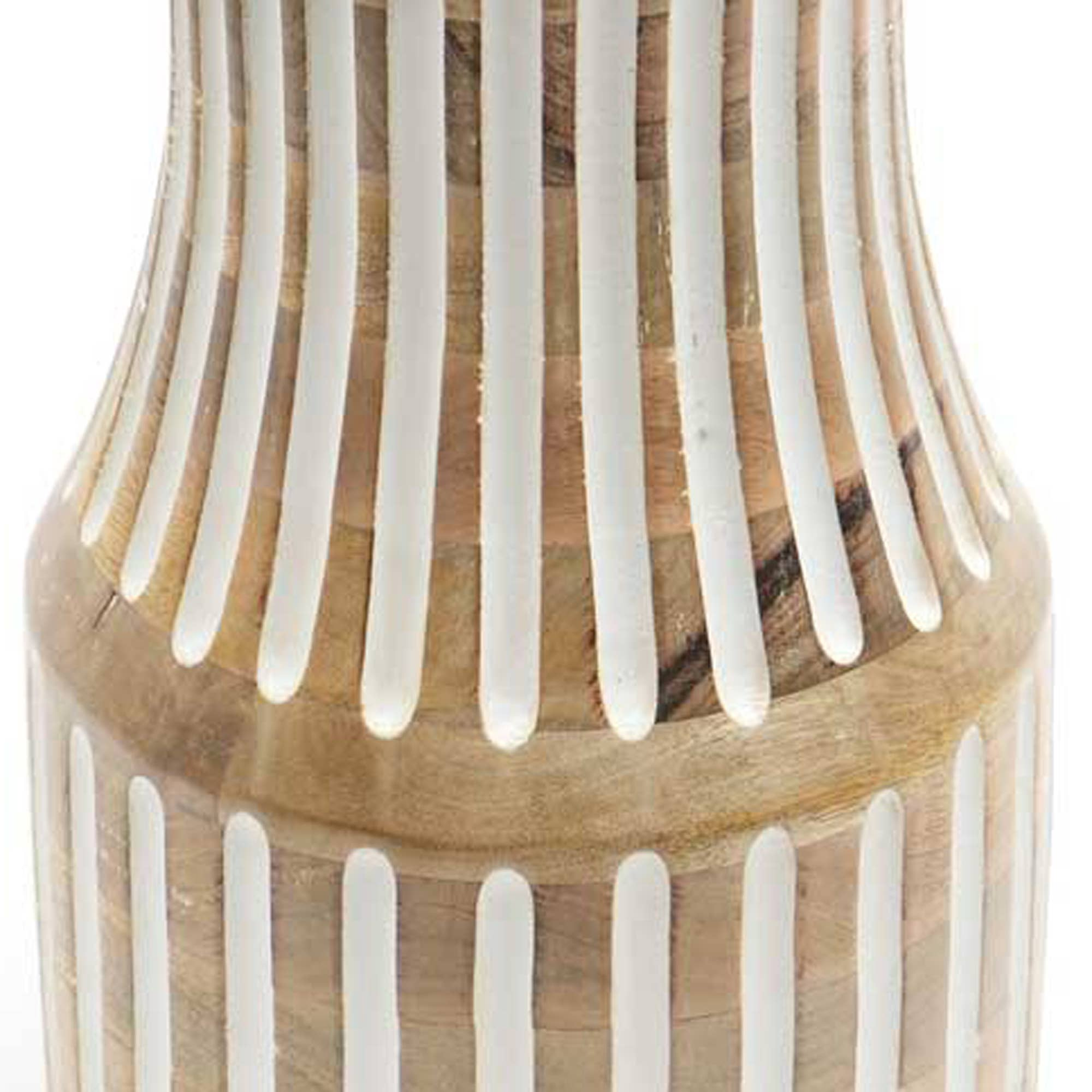 Decorative Handcrafted Accent Wood Vase for Living Room-7X12"