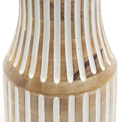 Decorative Handcrafted Accent Wood Vase for Living Room-7X12"