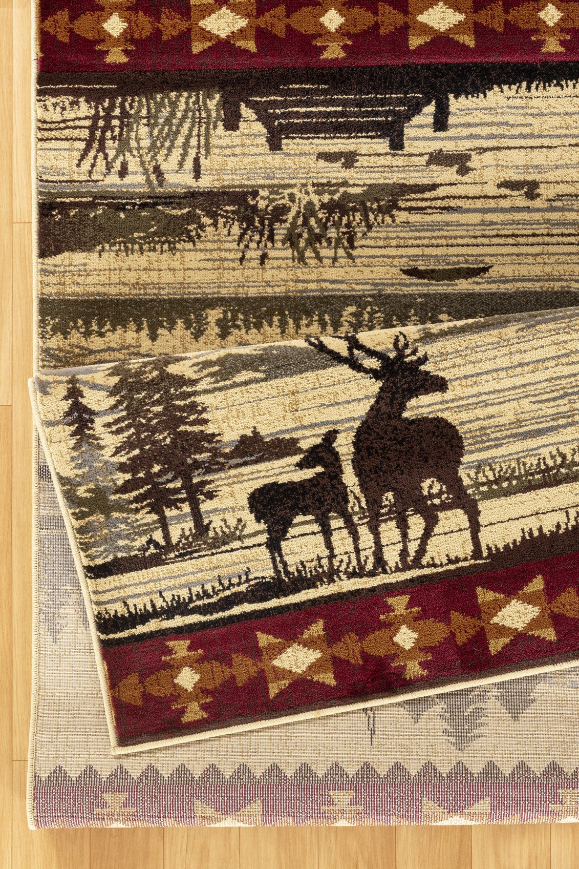 Nature's Nest GC_CBL3005 Multi 7 ft. 10 in. x 10 ft. 3 in. Lodge Area Rug