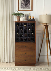 Wiesta Walnut Finish Wine Cabinet