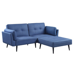 Nafisa Blue Fabric Adjustable Sofa & Ottoman