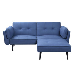Nafisa Blue Fabric Adjustable Sofa & Ottoman