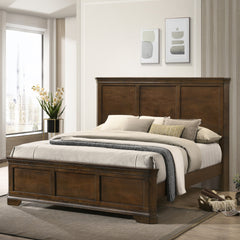 Maderne Traditional Wood Panel Bed, Queen, Antique Walnut Finish