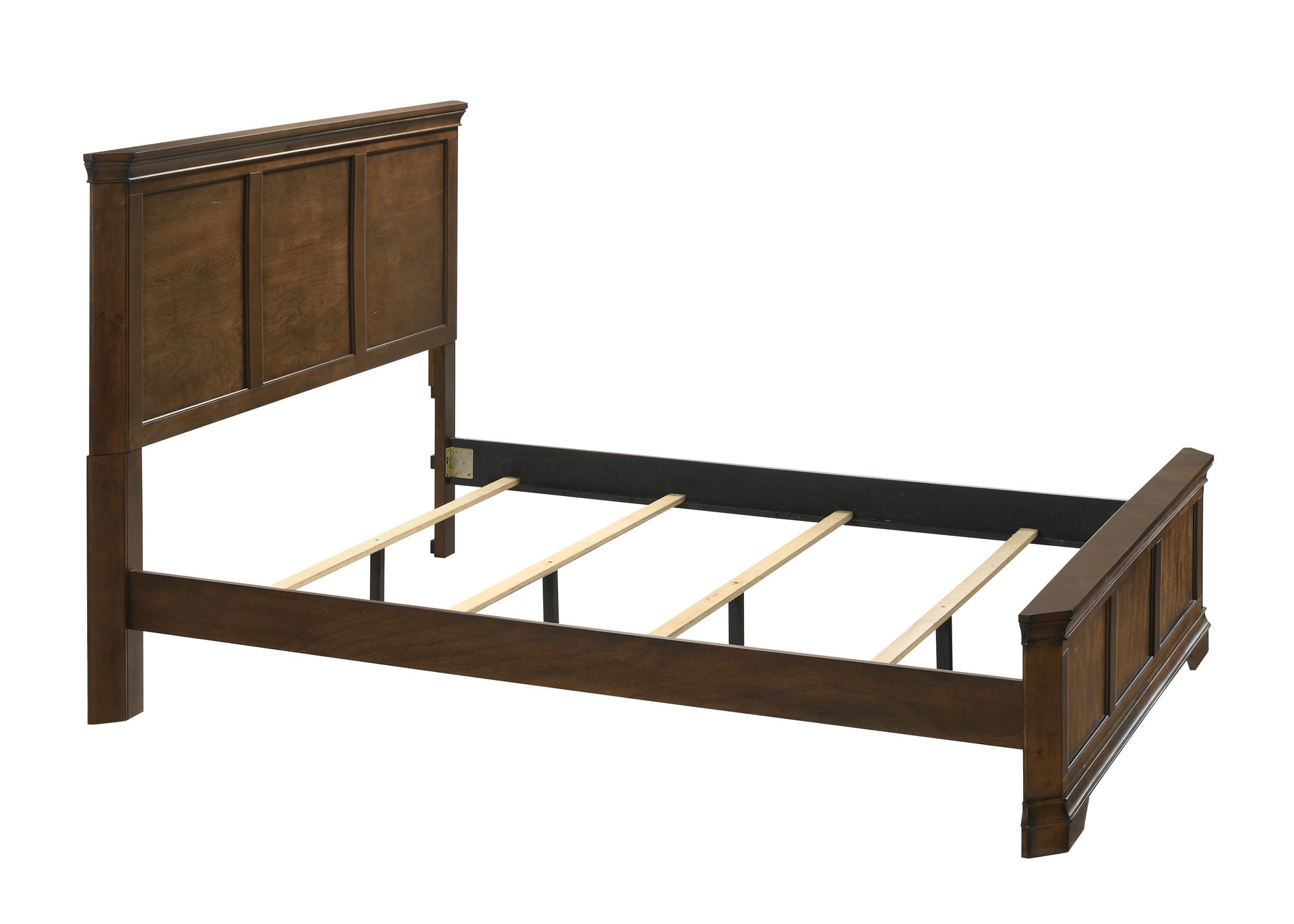 Maderne Traditional Wood Panel Bed, Queen, Antique Walnut Finish