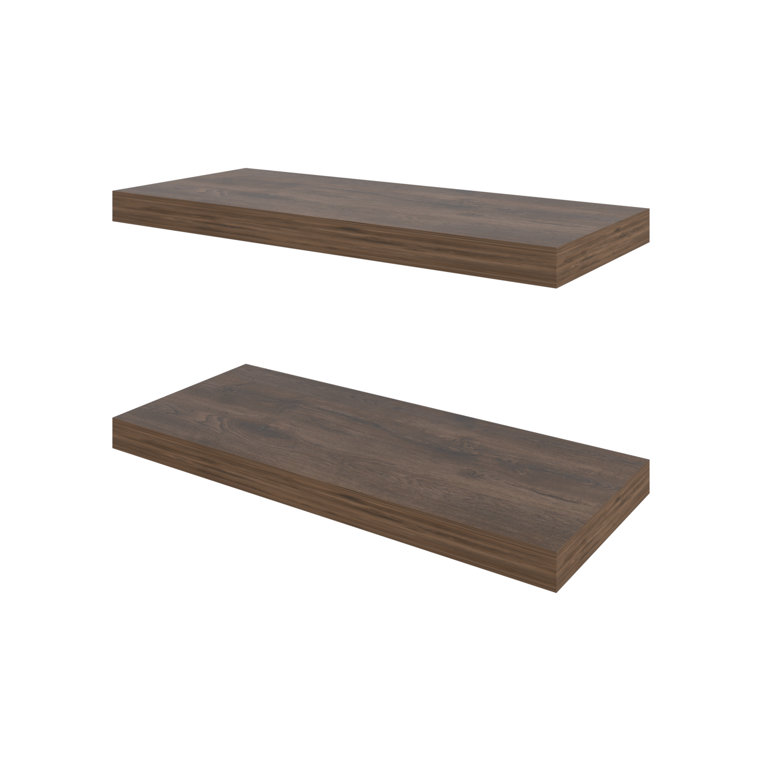 FM FURNITURE Iva Floating shelf in melamine x2 ,Gray Walnut