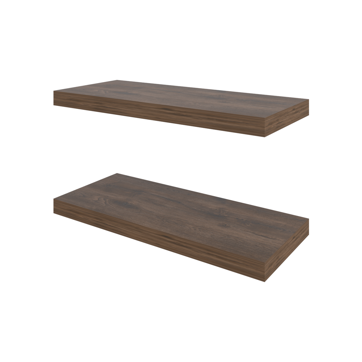 FM FURNITURE Iva Floating shelf in melamine x2 ,Gray Walnut