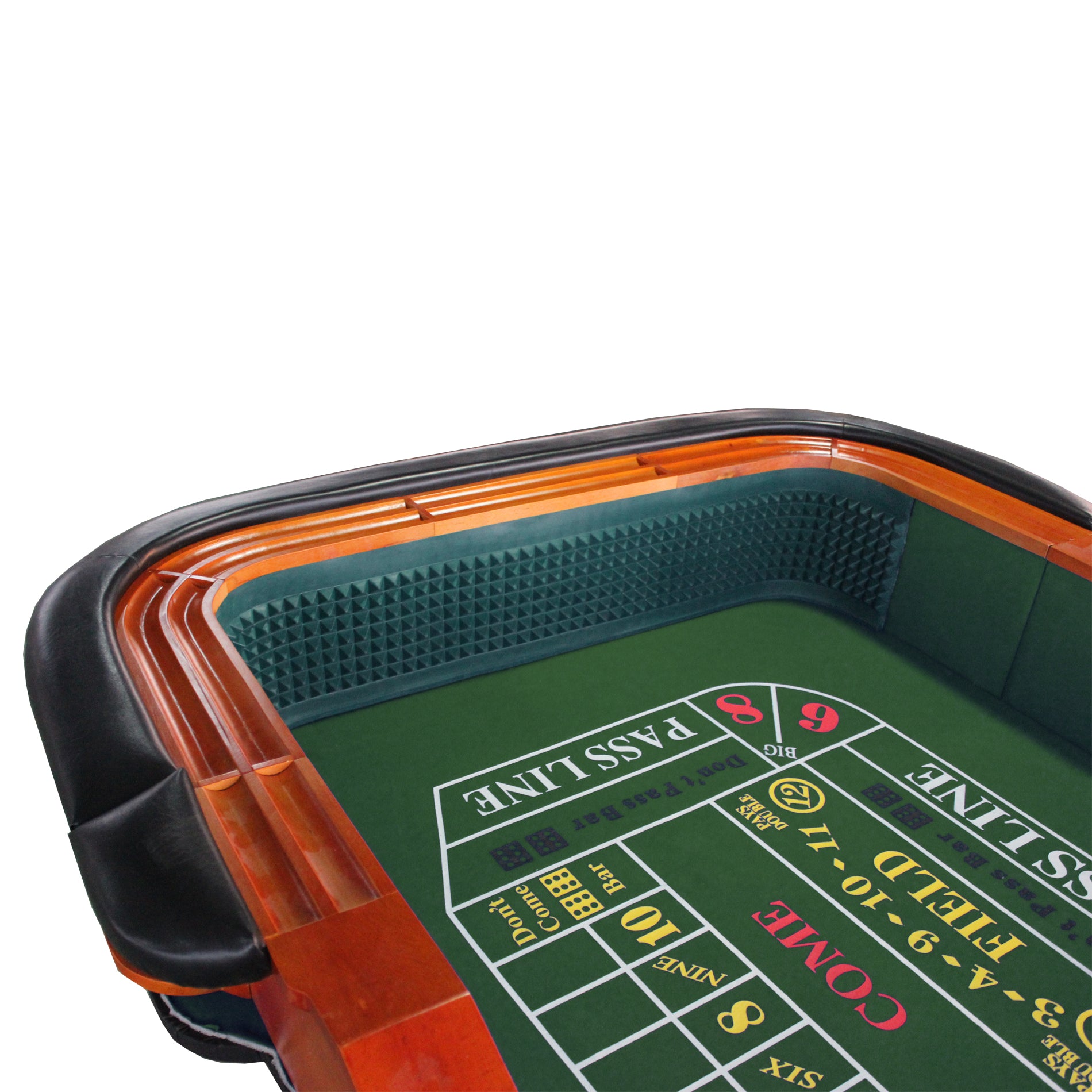 93" Deluxe Casino Dice Game Craps Table with Felt Diamond Pyramid Bumper Rubber Design, Green