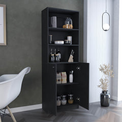 Home 2-Door Bookcase, Modern Storage Unit with Dual Doors and Multi-Tier Shelves