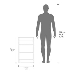 BATHBI 30" High  4-Tier Ladder Shelf  Organizer for Bathroom, Side Table, Living room in White