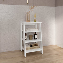 BATHBI 30" High  4-Tier Ladder Shelf  Organizer for Bathroom, Side Table, Living room in White
