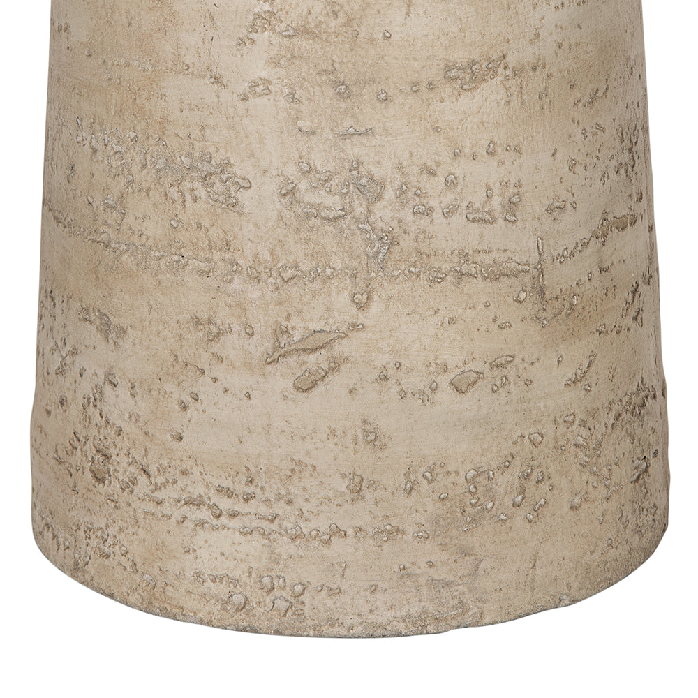 22x22x25.5" Cream Round Side Table with Pedestal Base