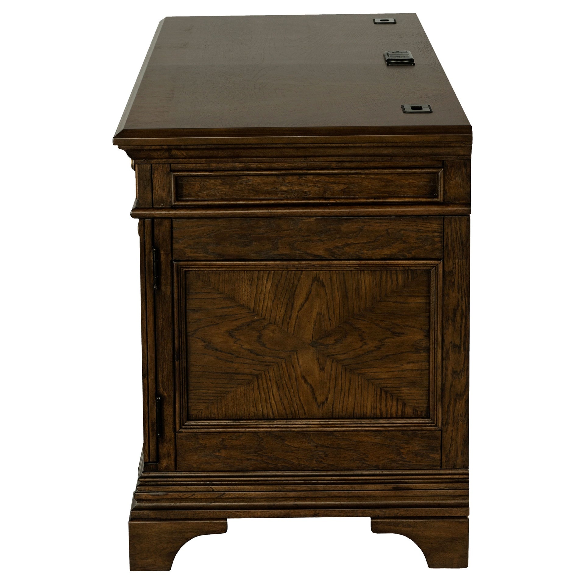 Stigham Burnish Oak 5-Drawer Credenza Office Desk