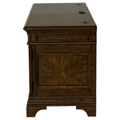 Stigham Burnish Oak 5-Drawer Credenza Office Desk