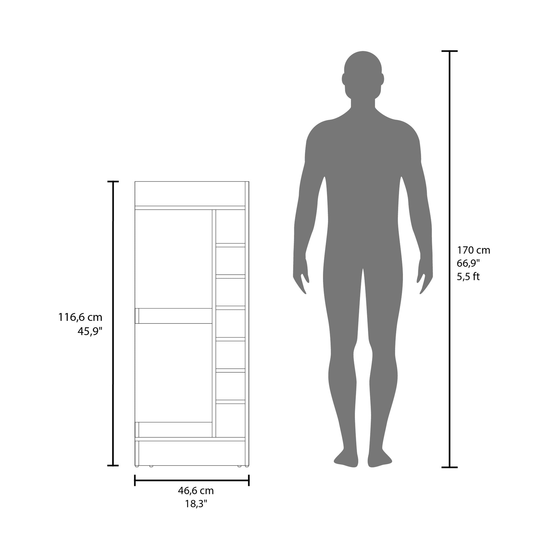 Lyman 46" Tall 3-Tier Corner Bar Cabinet with Fourteen Wine Bottle Cubbies, Living Room, Liquor Cabinet, Storage Cabinet White