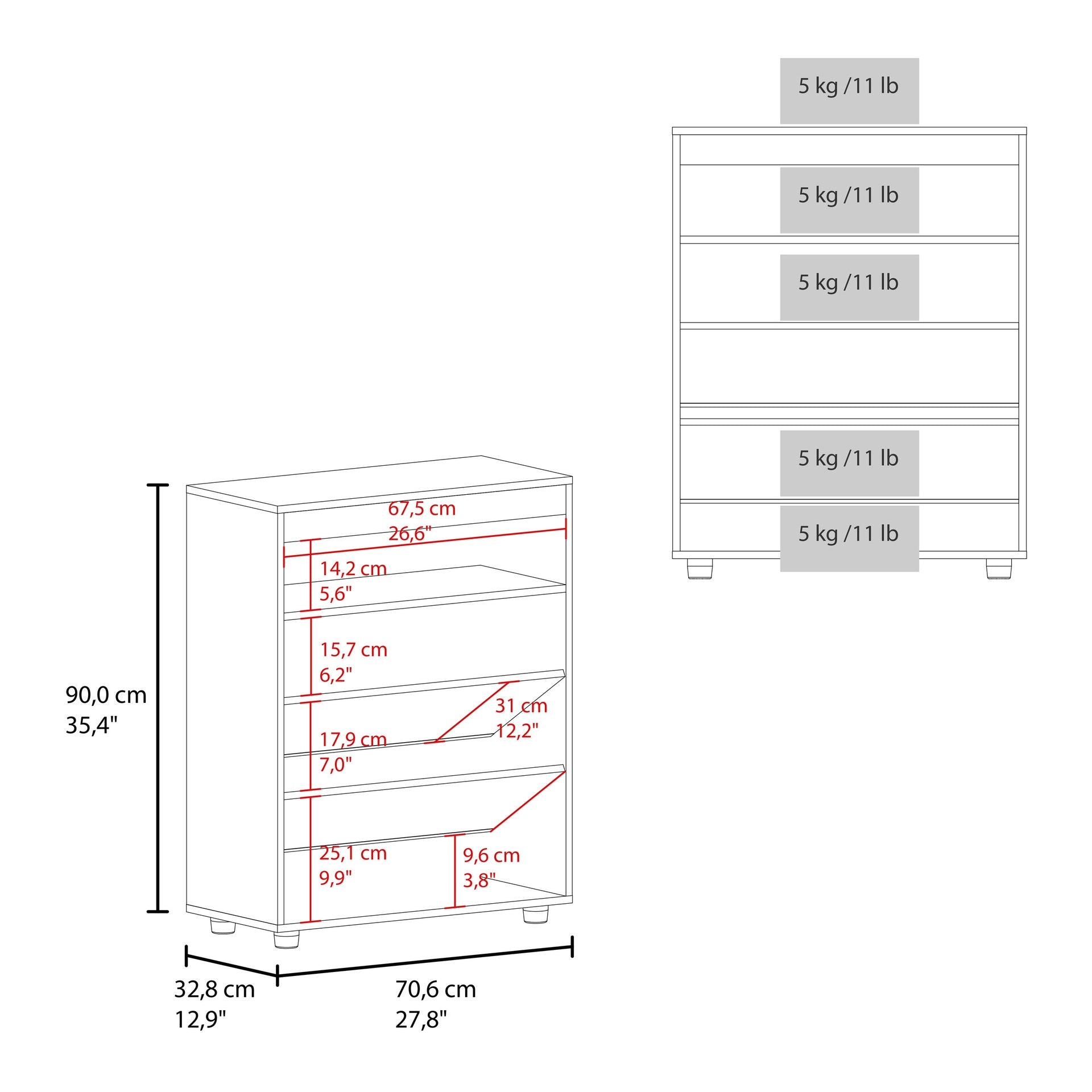 Belton Shoe Rack With Double Doors And Interior Shelves, Freestanding Footwear Storage Cabinet, White/ Natural Oak