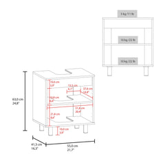 White Bathroom Vanity Cabinet for Pedestal Sink