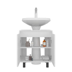 White Bathroom Vanity Cabinet for Pedestal Sink