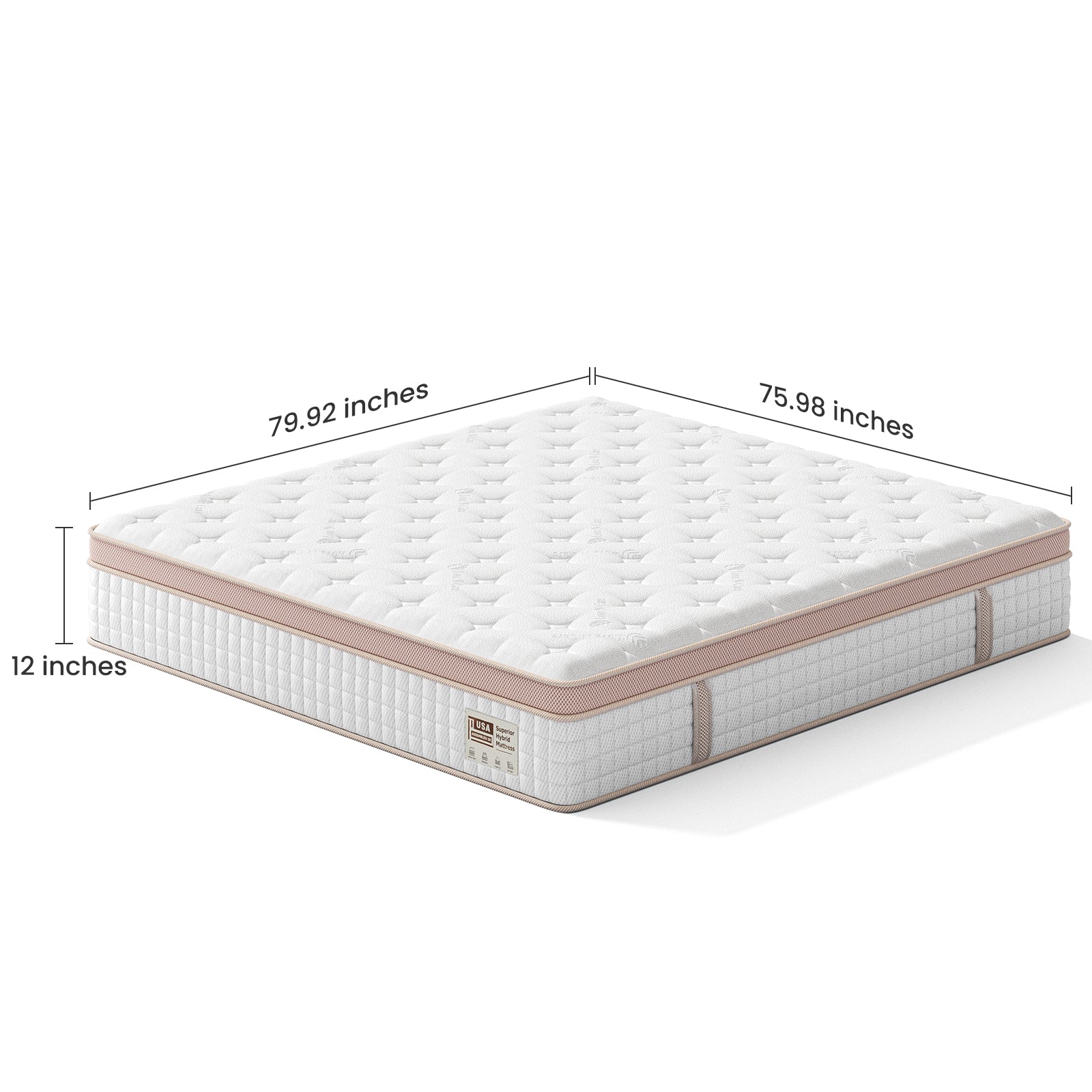 12 Inch Firm Hybrid Mattress – King Size – Gel Memory Foam & Pocket Springs – Pressure Relief, Motion Isolation, Ergonomic Modern Bed