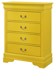 Phillipe G3102-BC 4 Drawer Chest , Yellow