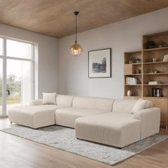 Mar U-Shape Corner Sofa - Cream Corduroy