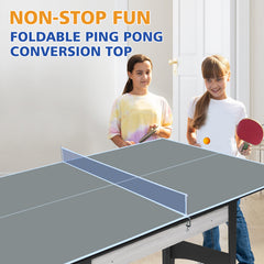 6*3ft Grey Mid-Size Ping Pong Conversion Top Foldable & Portable Table Tennis Table Top for Indoor Games