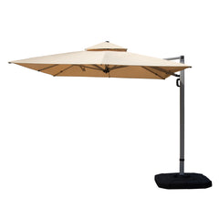 9'x 11' Rectangle Cantilever Umbrella with Center Pole, Beige (Base Not Included)