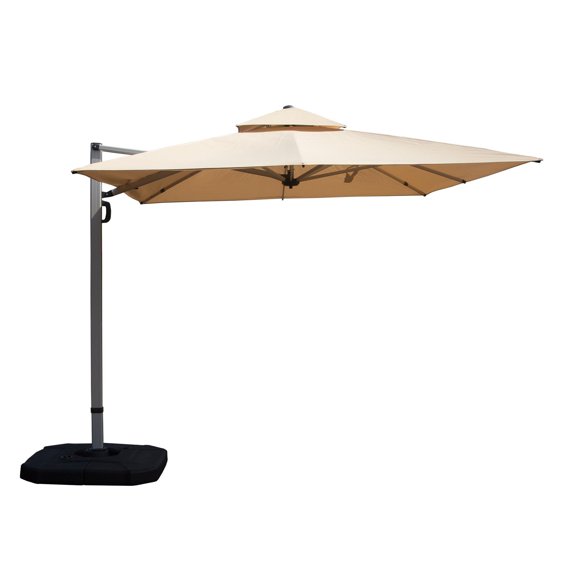 9'x 11' Rectangle Cantilever Umbrella with Center Pole, Beige (Base Not Included)