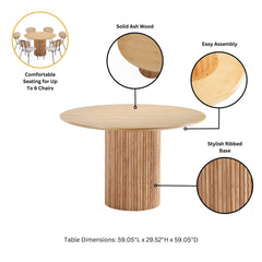 Round Dining Table in Natural