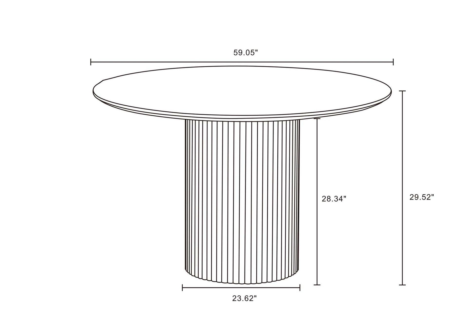 Round Dining Table in Natural