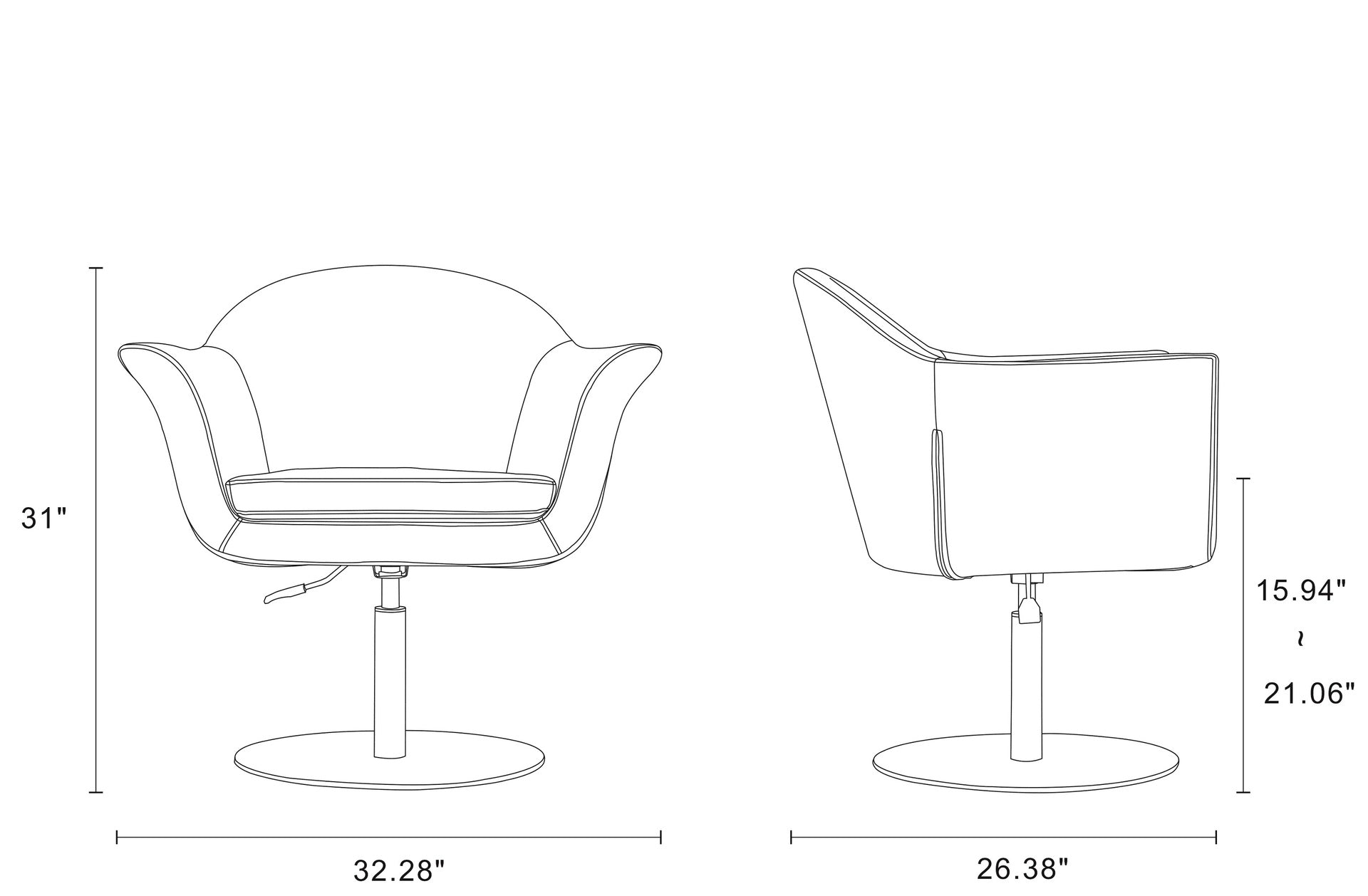 Swivel Lounge Chair in Orange