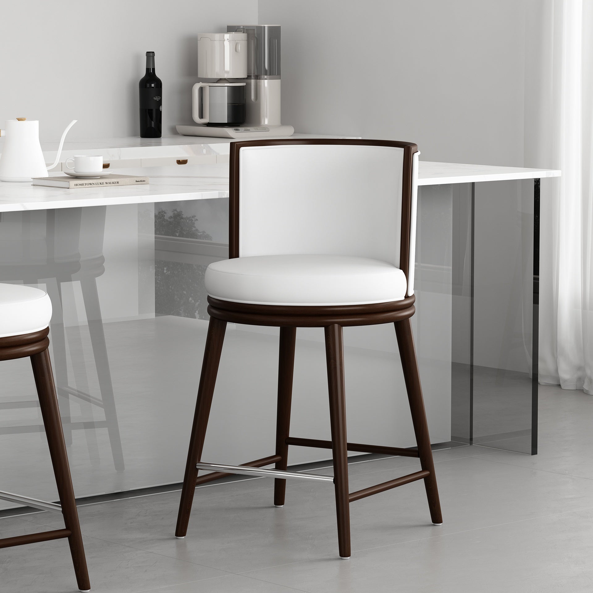 Counter Stool in White