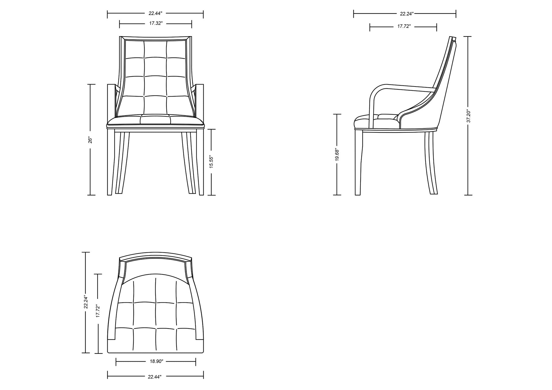 Dining Chair in Silver
