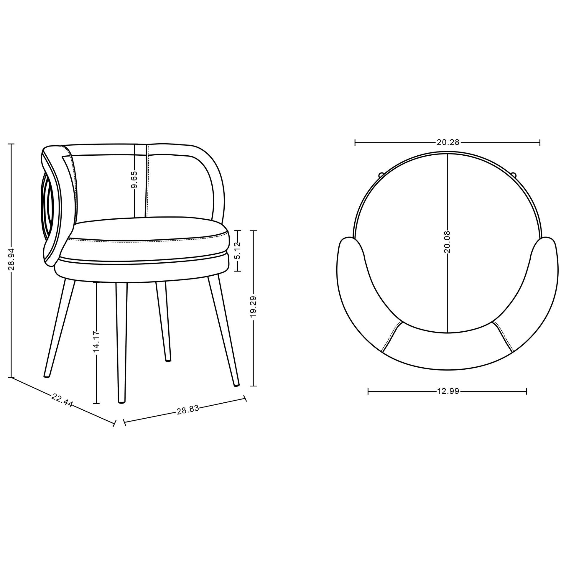 Dining Chair in Gray