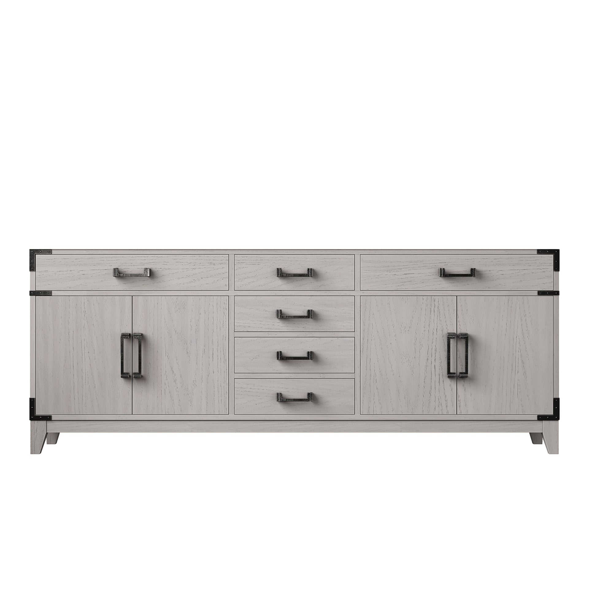 White Oak Double Bath Vanity 80 in. W x 22 in. D