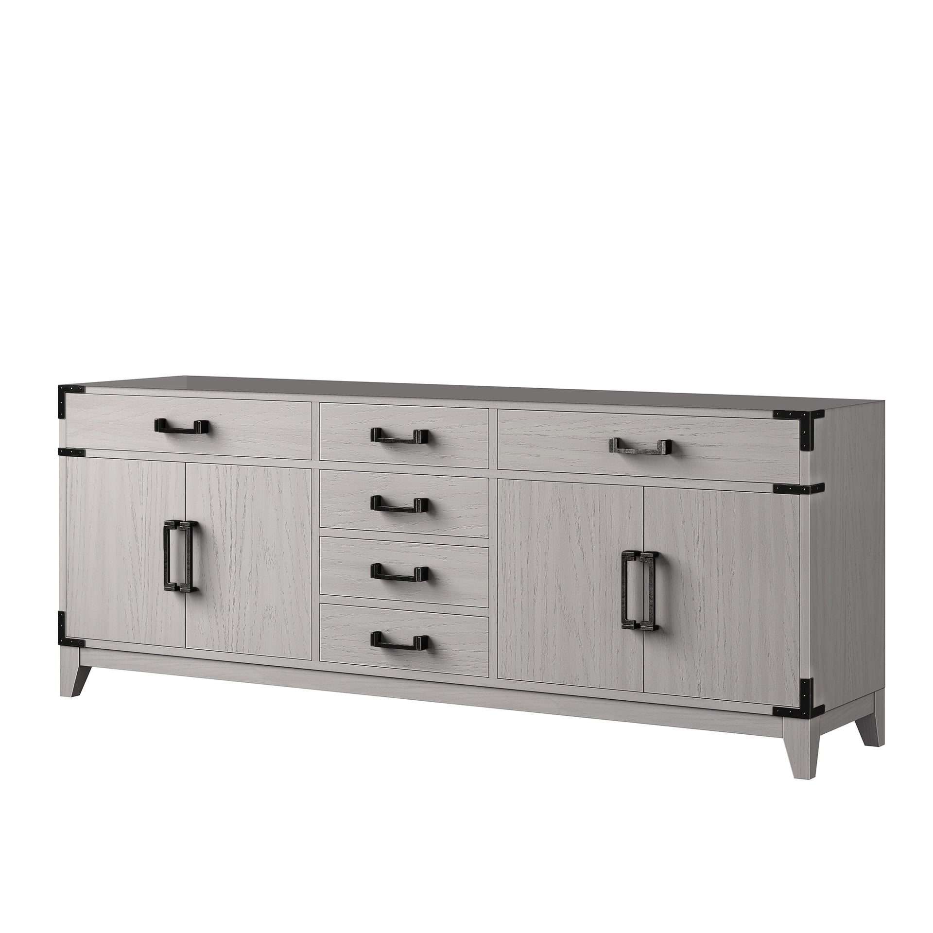 White Oak Double Bath Vanity 80 in. W x 22 in. D